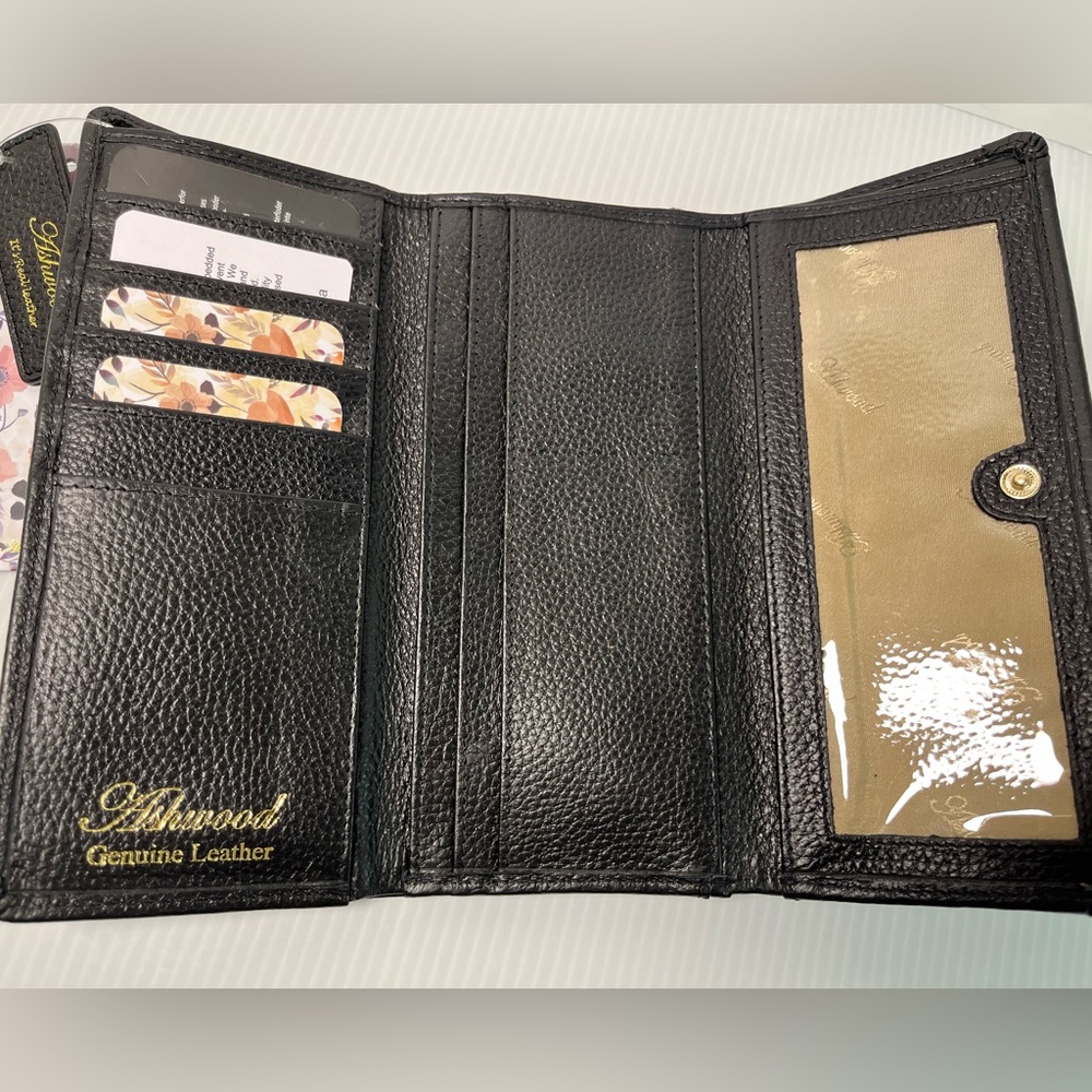 Ashwood Leather UK Genuine Pebble Leather Trifold Envelope Wallet wHaircalf flap - Picture 9 of 16